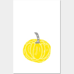 Yellow pastel pumpkin retro halloween Posters and Art